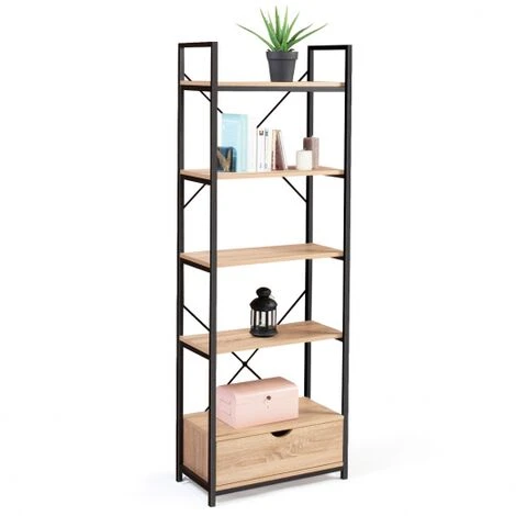 Scaffale A 5 Livelli Con Cassetto DETROIT Design Industriale 2 Scaffale A 5 Livelli Con Cassetto DETROIT Design Industriale - immagine 2