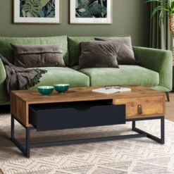 Tavolino CHICAGO 2 Cassetti Design Industriale -Negozio al dettaglio VIDAXL || HOMCOM || Songmics 68671162 4