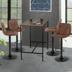 Set Di 4 Sgabelli Da Bar DENVER Marrone Vintage