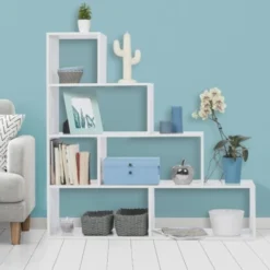 Libreria Per Scale LINA In Legno Bianco -Negozio al dettaglio VIDAXL || HOMCOM || Songmics 68672778 4