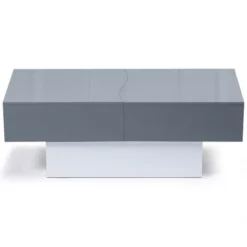 Tavolino Scorrevole MARTA In Legno Bianco E Grigio -Negozio al dettaglio VIDAXL || HOMCOM || Songmics 68672783 3
