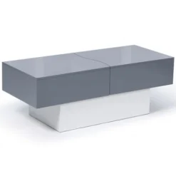 Tavolino Scorrevole MARTA In Legno Bianco E Grigio -Negozio al dettaglio VIDAXL || HOMCOM || Songmics 68672783 4