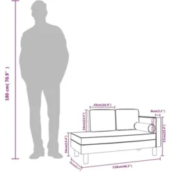 Sdraio Con Cuscini E Capezzale Grigio Scuro In Velluto VidaXL -Negozio al dettaglio VIDAXL || HOMCOM || Songmics 68958937 3