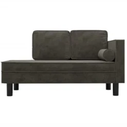 Sdraio Con Cuscini E Capezzale Grigio Scuro In Velluto VidaXL -Negozio al dettaglio VIDAXL || HOMCOM || Songmics 68958937 4