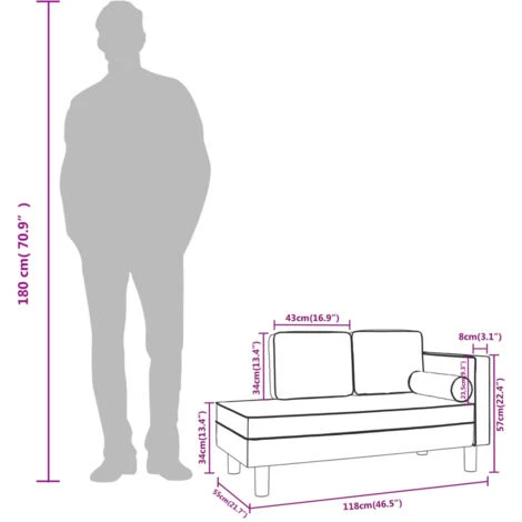 Sdraio Con Cuscini E Capezzale Nero In Similpelle VidaXL 3 Sdraio Con Cuscini E Capezzale Nero In Similpelle VidaXL - immagine 3