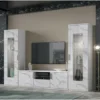 Soggiorno Bianco Laccato Lucido Effetto Marmo Con Porta Tv - Dream