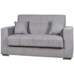 Divano Letto Atena 2 Posti Grigio Chiaro, 152x85x91 Cm