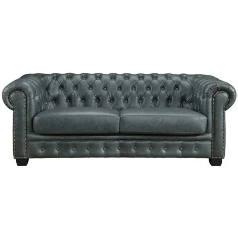 Divano Chesterfield 3+2+1 Posti 100% Pelle Di Bufalo Verderame - BRENTON 3 Divano Chesterfield 3+2+1 Posti 100% Pelle Di Bufalo Verderame - BRENTON - immagine 3
