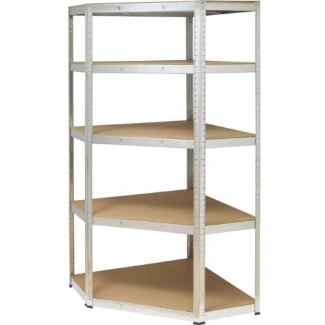 TOOLCRAFT KPW77 Modulo Angolare Per Scaffale 175 Kg (L X A X P) 700 X 1800 X 700 Mm Metallo, MDF Zinco, Argento Ripiano 2 TOOLCRAFT KPW77 Modulo Angolare Per Scaffale 175 Kg (L X A X P) 700 X 1800 X 700 Mm Metallo, MDF Zinco, Argento Ripiano - immagine 2