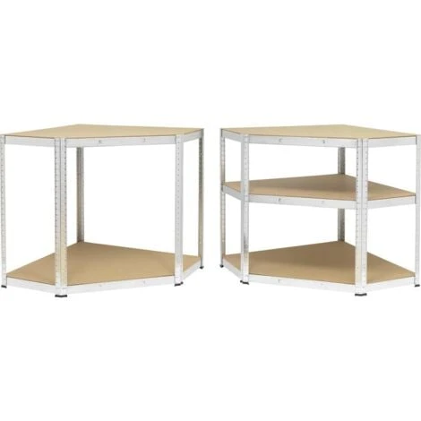 TOOLCRAFT KPW77 Modulo Angolare Per Scaffale 175 Kg (L X A X P) 700 X 1800 X 700 Mm Metallo, MDF Zinco, Argento Ripiano 3 TOOLCRAFT KPW77 Modulo Angolare Per Scaffale 175 Kg (L X A X P) 700 X 1800 X 700 Mm Metallo, MDF Zinco, Argento Ripiano - immagine 3