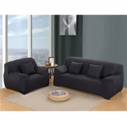 Copridivano 3 Posti 190-230 Cm Colore Nero -Negozio al dettaglio VIDAXL || HOMCOM || Songmics 69717269 3