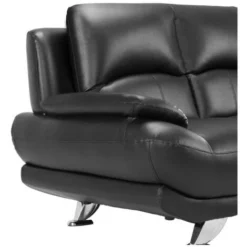 Divano 2 Posti In Similpelle Nero - MUSKO -Negozio al dettaglio VIDAXL || HOMCOM || Songmics 70060353 5