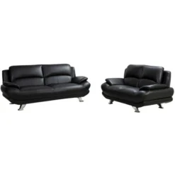 Divano 2 Posti In Similpelle Avorio - MUSKO -Negozio al dettaglio VIDAXL || HOMCOM || Songmics 70063244 4