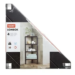 Tatay Mensola Angolare Lombok, 4 Altezze, Polipropilene, Senza BPA, Finitura Effetto Legno, Tamponi Antiscivolo, Max 10 Kg Per Ripiano, Facile Assemblaggio, Misure 33 X 33 X 100 Cm, Marrone -Negozio al dettaglio VIDAXL || HOMCOM || Songmics 70871579 4