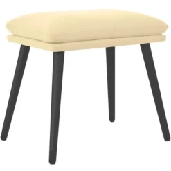 Poggiapiedi Bianco Crema 45x29,5x39 Cm In Velluto VidaXL
