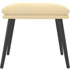 Poggiapiedi Bianco Crema 45x29,5x39 Cm In Velluto VidaXL -Negozio al dettaglio VIDAXL || HOMCOM || Songmics 71089056 4