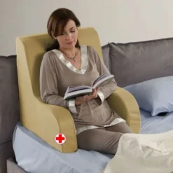 Poltroncina Da Letto Sanitario DISPOSITIVO MEDICO, Schienale Da Letto Con Tessuto BEIJE Sfoderabile E Lavabile - Comodone Grande Plus