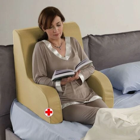 Poltroncina Da Letto Sanitario DISPOSITIVO MEDICO, Schienale Da Letto Con Tessuto BEIJE Sfoderabile E Lavabile - Comodone Grande Plus 1 Poltroncina Da Letto Sanitario DISPOSITIVO MEDICO, Schienale Da Letto Con Tessuto BEIJE Sfoderabile E Lavabile - Comodone Grande Plus