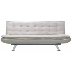 Divano Letto 3 Posti Rivestimento In Micorfirbra Beige