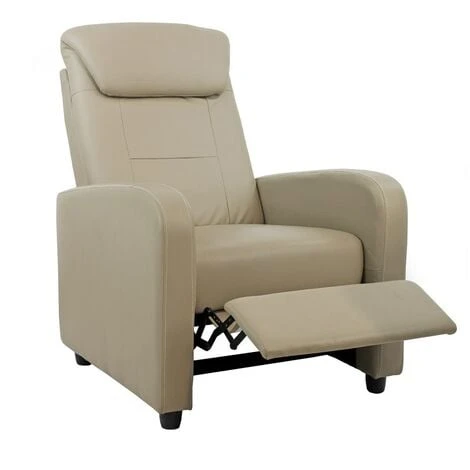 Poltrona Relax Con Schienale Reclinabile E Poggiapiedi In Ecopelle Sabbia 1 Poltrona Relax Con Schienale Reclinabile E Poggiapiedi In Ecopelle Sabbia