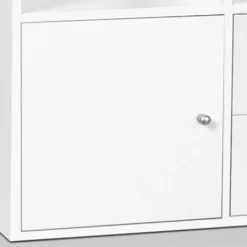 Mobile Contenitore LIAM A 3 Livelli In Legno Bianco Con Sfondo Grigio Con Anta E Cassetti -Negozio al dettaglio VIDAXL || HOMCOM || Songmics 71918948 3