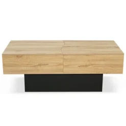 Tavolino Scorrevole MARTA In Legno Nero E Finto Faggio -Negozio al dettaglio VIDAXL || HOMCOM || Songmics 71919068 3