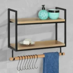 Mensola A Muro Con Ganci DETROIT Design Industriale -Negozio al dettaglio VIDAXL || HOMCOM || Songmics 71919080 3