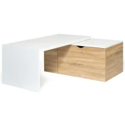 Tavolino 360° LIZZI In Legno E Bianco Con Scatola -Negozio al dettaglio VIDAXL || HOMCOM || Songmics 71919112 5