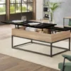 Tavolino Con Piano Nero Sollevabile BOSTON Design Industriale