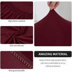 Fodera Per Poltrona Trasformabile Elasticizzata, Facile Da Installare E Lavare, Fodera Per Sedia Con Braccioli Fodera Per Poltrona Chesterfield Per Bancone Bar Soggiorno Sala Riunioni, Rosso Vino -Negozio al dettaglio VIDAXL || HOMCOM || Songmics 72178692 4