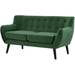 Divano 2 Posti In Velluto Verde Abete - SERTI -Negozio al dettaglio VIDAXL || HOMCOM || Songmics 73625701 3