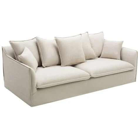 Divano 3 Posti In Tessuto Beige - SANKA 4 Divano 3 Posti In Tessuto Beige - SANKA - immagine 4