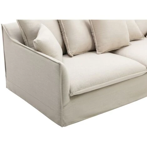 Divano 3 Posti In Tessuto Beige - SANKA 5 Divano 3 Posti In Tessuto Beige - SANKA - immagine 5