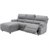 Divano Angolare Relax Elettrico In Tessuto Grigio - Angolo A Sinistra - LUNANO