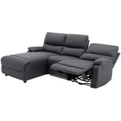 Divano Angolare Relax Elettrico In Tessuto Antracite - Angolo A Sinistra - LUNANO -Negozio al dettaglio VIDAXL || HOMCOM || Songmics 73805776 4