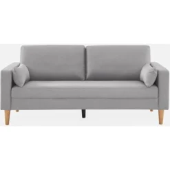 Divano In Tessuto Grigio Chiaro - Bjorn - Divano A 3 Posti Dritto Con Gambe In Legno, Stile Scandinavo -Negozio al dettaglio VIDAXL || HOMCOM || Songmics 74462179 3