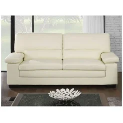 Divano 3 Posti In Pelle Di Bufalo Avorio MIMAS II -Negozio al dettaglio VIDAXL || HOMCOM || Songmics 74499385 3
