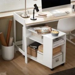 SoBuy FBT34-W,Tavolino Basso Da Salotto Con Ruote,Mobile Multiuso -Negozio al dettaglio VIDAXL || HOMCOM || Songmics 7450139 5