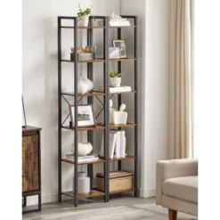 VASAGLE Libreria A 6 Ripiani, Scaffale Per Libri, Libreria Da Terra, Mensole Per Ufficio Studio Soggiorno Camera Da Letto Cucina, 40 X 30 X 187,5 Cm, Industriale, Marrone Vintage E Nero Da SONGMICS -Negozio al dettaglio VIDAXL || HOMCOM || Songmics 74852250 3