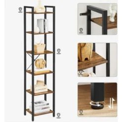 VASAGLE Libreria A 6 Ripiani, Scaffale Per Libri, Libreria Da Terra, Mensole Per Ufficio Studio Soggiorno Camera Da Letto Cucina, 40 X 30 X 187,5 Cm, Industriale, Marrone Vintage E Nero Da SONGMICS -Negozio al dettaglio VIDAXL || HOMCOM || Songmics 74852250 4