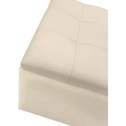 POUFF CONTENITORE IN ECOPELLE AVORIO 45X45X47CM