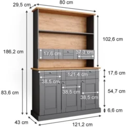Dispensa Con Vetrina „Bergamo Grigio/Rovere Vicco -Negozio al dettaglio VIDAXL || HOMCOM || Songmics 76596671 3