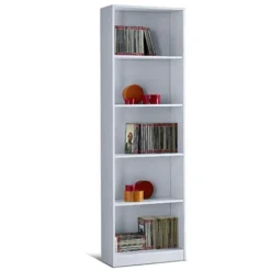 LIBRERIA 5 RIPIANI ORLANDO BIANCA 55X21X175CM