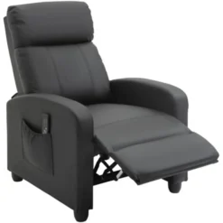 HOMCOM Poltrona Relax Massaggiante Con Telecomando E 8 Programmi, Reclinazione E Poggiapiedi, 68x88x98cm, Nero