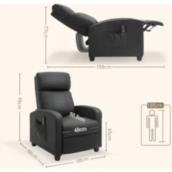 HOMCOM Poltrona Relax Massaggiante Con Telecomando E 8 Programmi, Reclinazione E Poggiapiedi, 68x88x98cm, Nero -Negozio al dettaglio VIDAXL || HOMCOM || Songmics 77067173 3