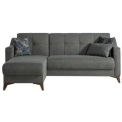 Divano Letto Ad Angolo Dallas In Tessuto Colore Grigio Grigio -Negozio al dettaglio VIDAXL || HOMCOM || Songmics 77486435 4