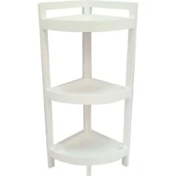 Libreria Scaffale Angolare 3 Ripiani Multiuso Scaffalatura Angolo Colore Bianco