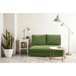 EVERGREENWEB - Divano Letto 2 Posti Futon - Divano Letto Tatami Allungabile - Divano Da Pavimento Regolabile Con 2 Comodi Cuscini - Divano Letto Materasso Piazza E Mezzo Colore Verde | Hoshi -Negozio al dettaglio VIDAXL || HOMCOM || Songmics 78668821 5