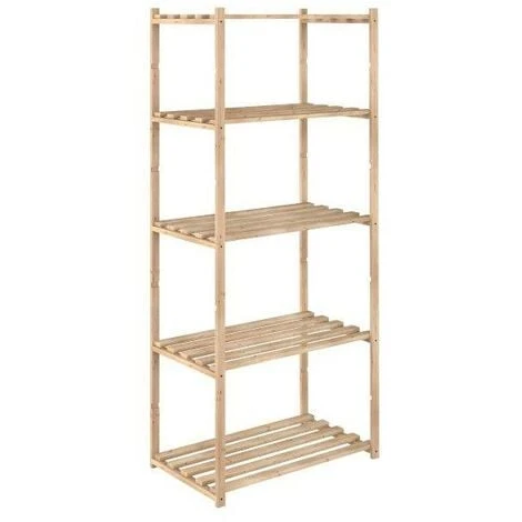 SCAFFALE IN LEGNO DI PINO NATURALE 5 RIPIANI 65X40X171H 1 SCAFFALE IN LEGNO DI PINO NATURALE 5 RIPIANI 65X40X171H