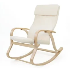 Songmics LYY30M Poltrona A Dondolo, Beige, 65 X 90 X 98 Cm